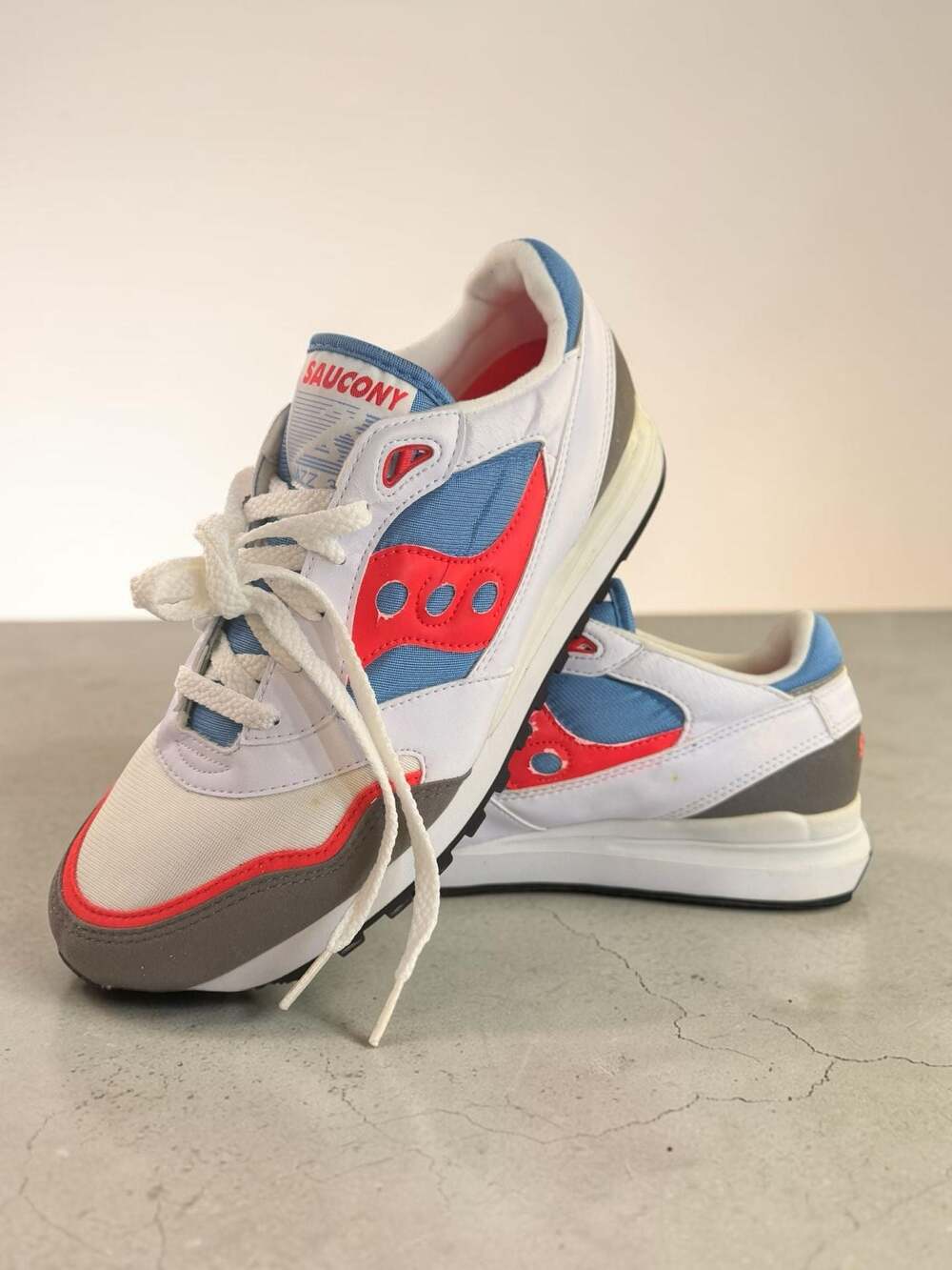 Saucony Jazz 3000 Sneakers White Blue Red Size 11.5